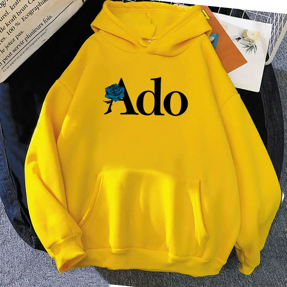Ado Graphic Printed Hoodies Sweatshirts Autumn Winter Women Men Casual Fashion O-Neck Long Sleeve Tops Clothing Fleece Pullover