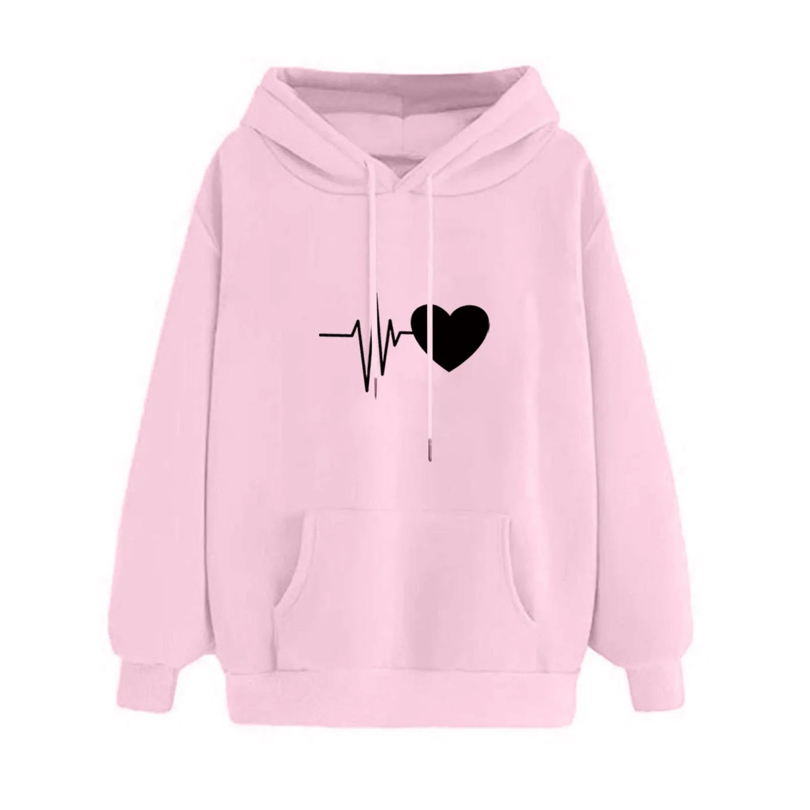 Women's Hoodies Tops Long Sleeve Sports blouse Spring Fashion fun Print Sweatshirts Solid Casual Loose Hooded Sweatshirt