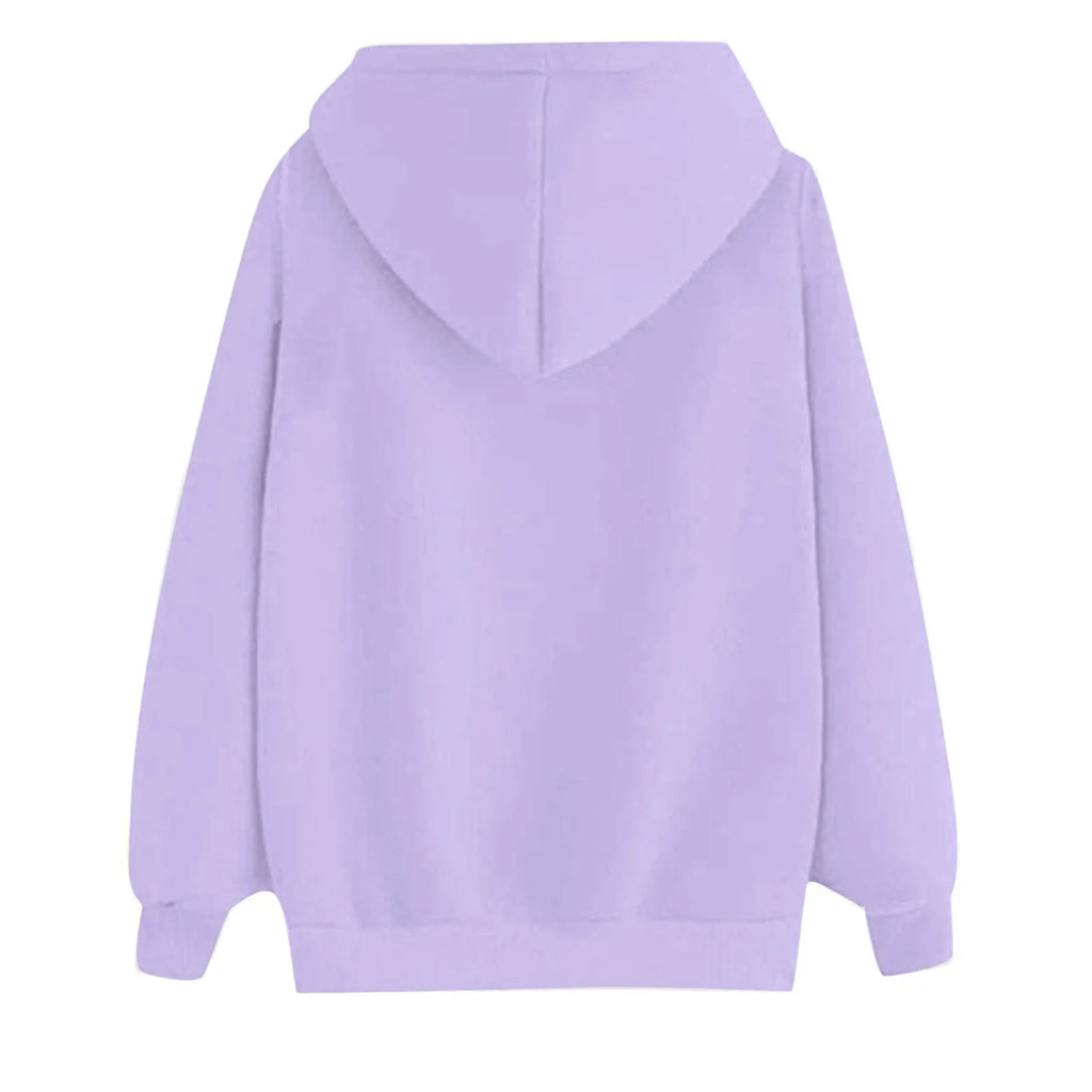 Women's Hoodies Tops Long Sleeve Sports blouse Spring Fashion fun Print Sweatshirts Solid Casual Loose Hooded Sweatshirt