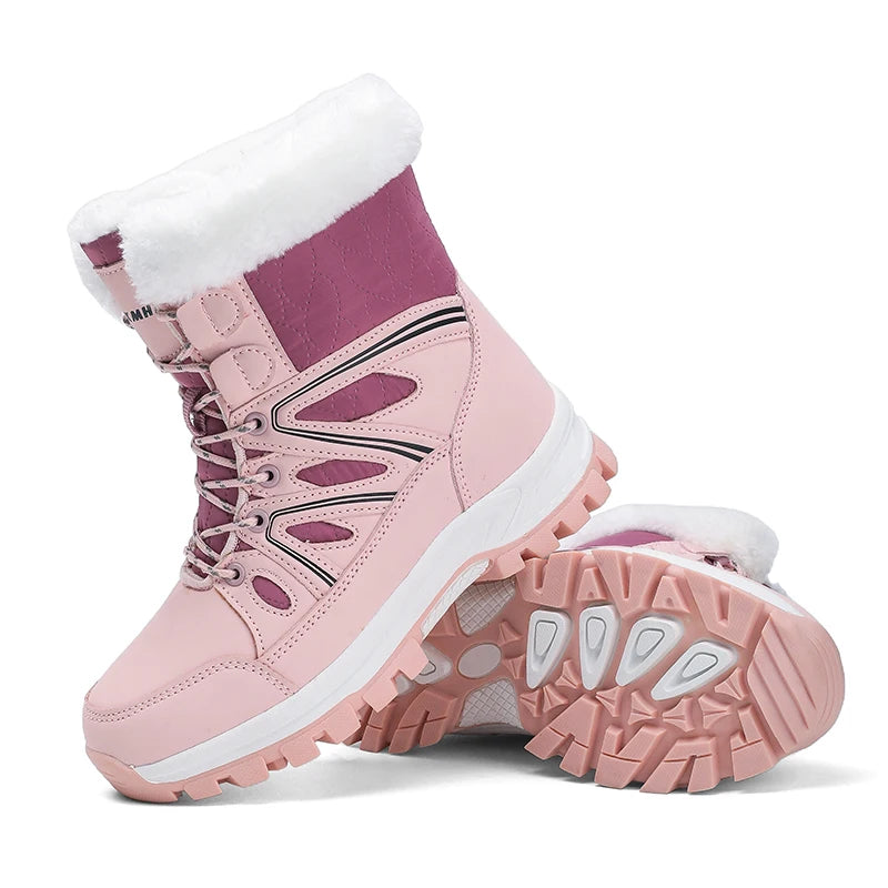 Winter Snow Boots Women High-top Outdoor Casual Keep Warm Soft Plush Ankle Boots Women Anti-slip Wear-resistant Women Shoes