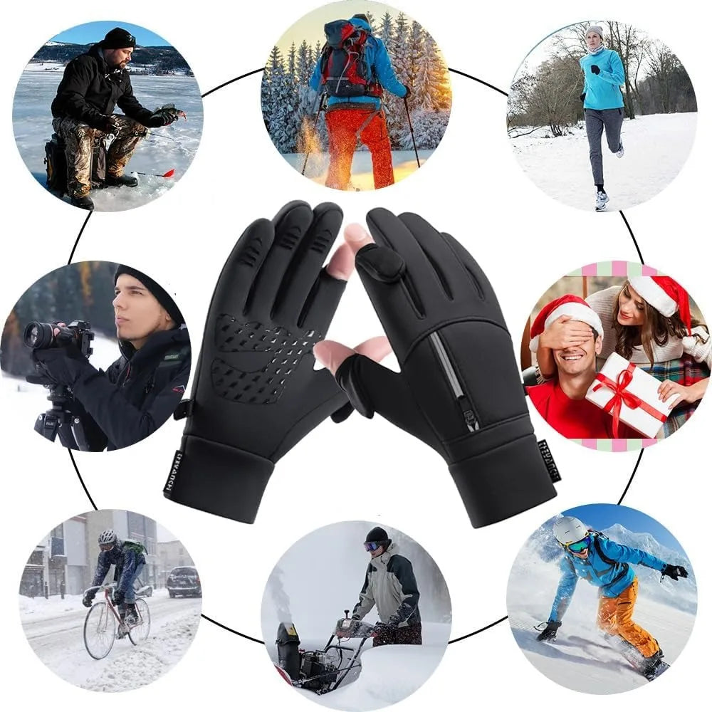 Winter Gloves for Men Women Touch Screen,Cold Weather Thermal Sport Gloves for Fishing Running Cycling Driving, Warm Windproof