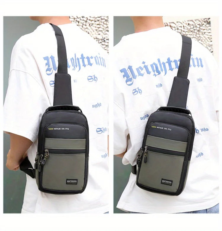 1pc Men's Casual Crossbody Bag, Fashion Sports Travel Oxford Cloth Sling Bag