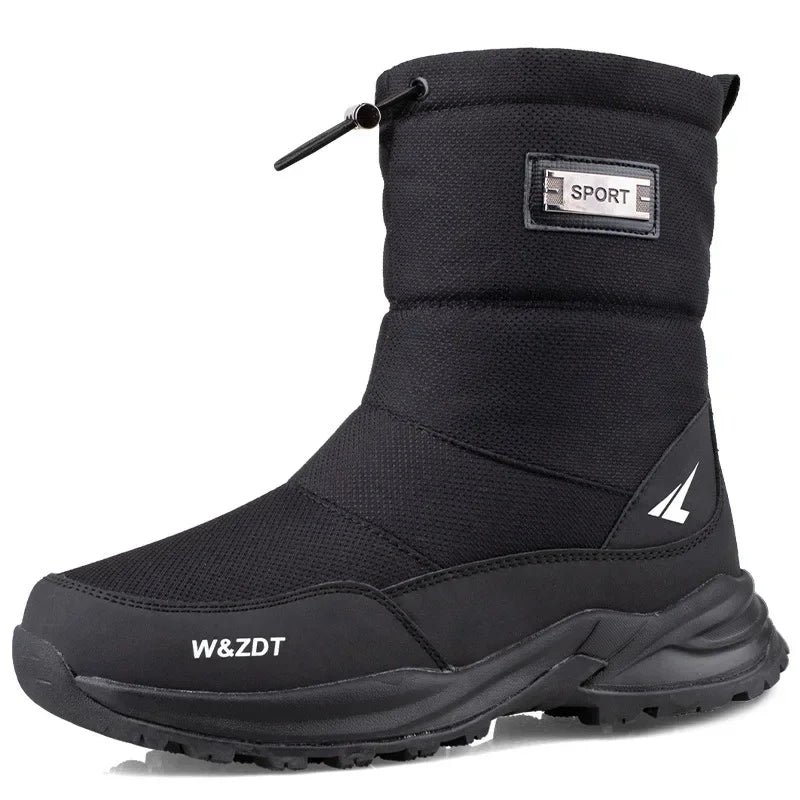Winter High Boots for Man Outdoor Travel Snow Boots Zipper Non-slip Cotton Shoes Men Plus Velvet Keep Warm Men Casual Shoes 46