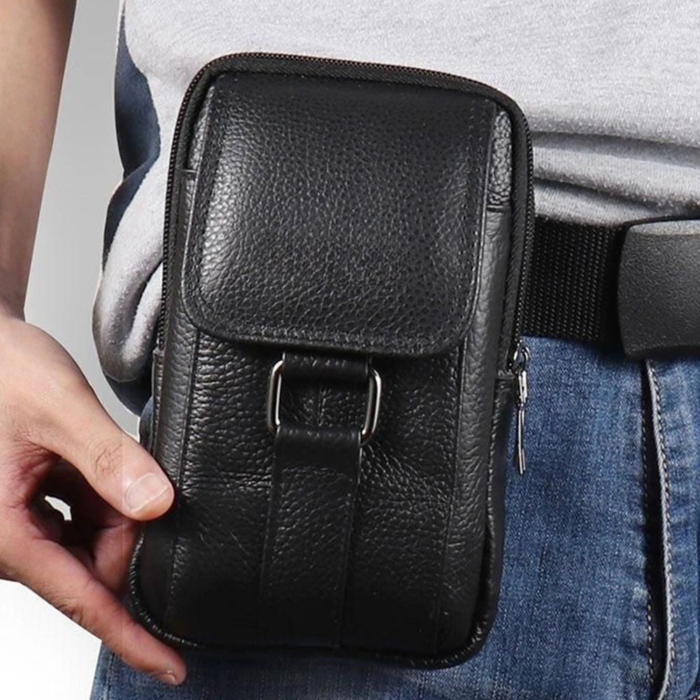 Portable Crossbody Bags Cowhide Leather Men Messenger Bags Fashion Simple Multi-pockets Casual for Outdoor Sport