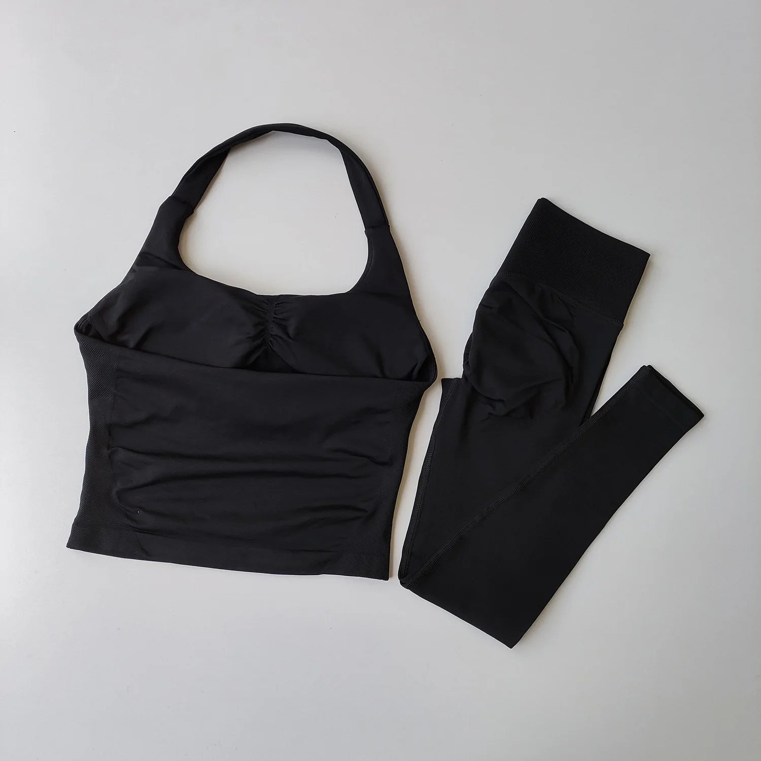 Workout Sets for Women - Seamless Yoga Outfit with Padded Sports Bra, High Waist Booty Lifting Leggings for Gym