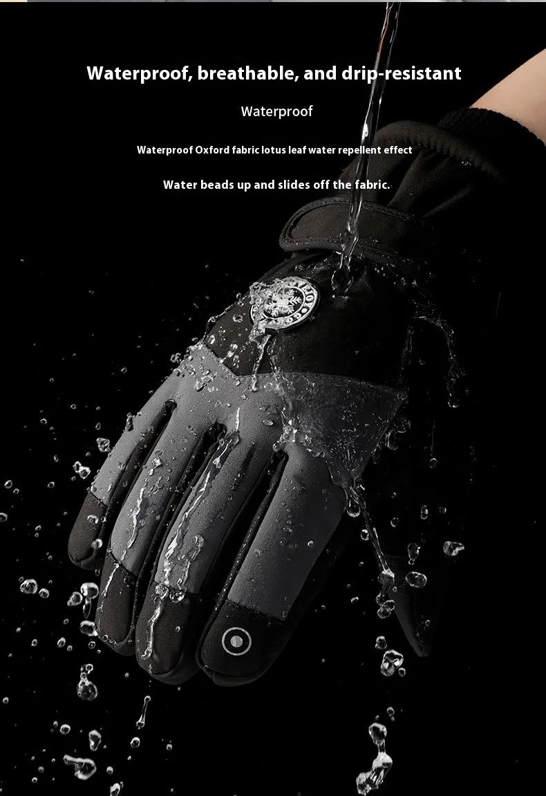 Winter ski gloves for men and women waterproof windproof warmth thickened anti-slip touch screen riding driving gloves