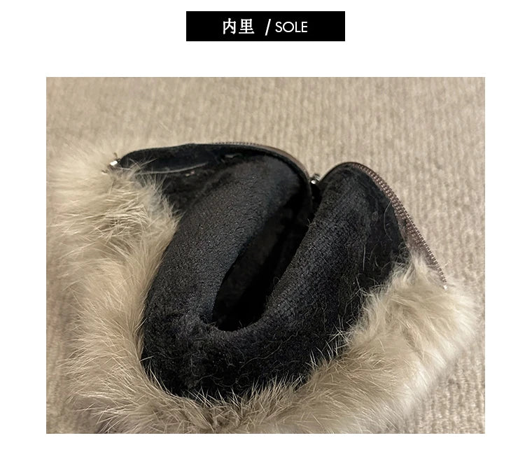 2026 Winter Vintage Women's Boots with Fashionable Added Insulation Warm and Thick Soles High Heels Made of Cotton Hot 35-40