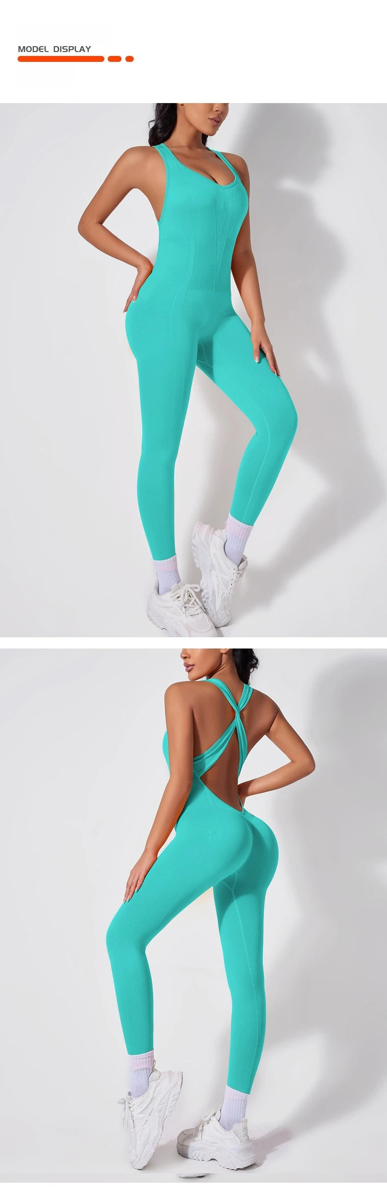 Crisscross Back Yoga Bodysuit Women V-Neck Butt Lifting Workout Jumpsuit Seamless Running Fashion Slim High Elastic Bodysuit