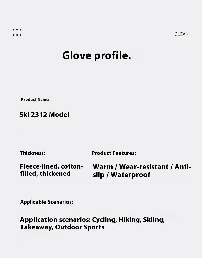 Winter ski gloves for men and women waterproof windproof warmth thickened anti-slip touch screen riding driving gloves