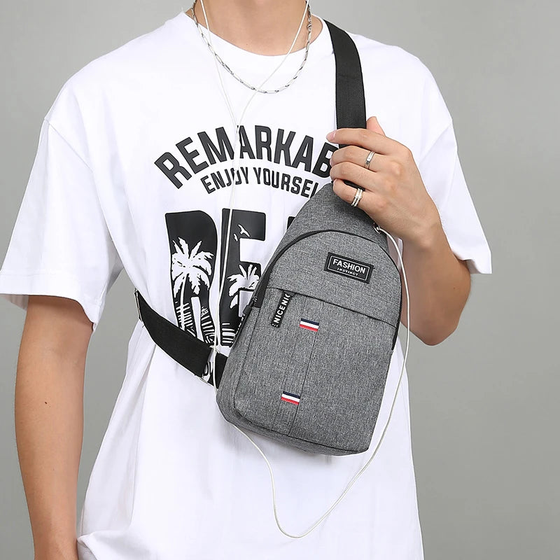 Chest Bag Men's One Shoulder Crossbody Bag Large Capacity Outdoor Sports And Leisure Fashion Small Shoulder Bag Large Capacit