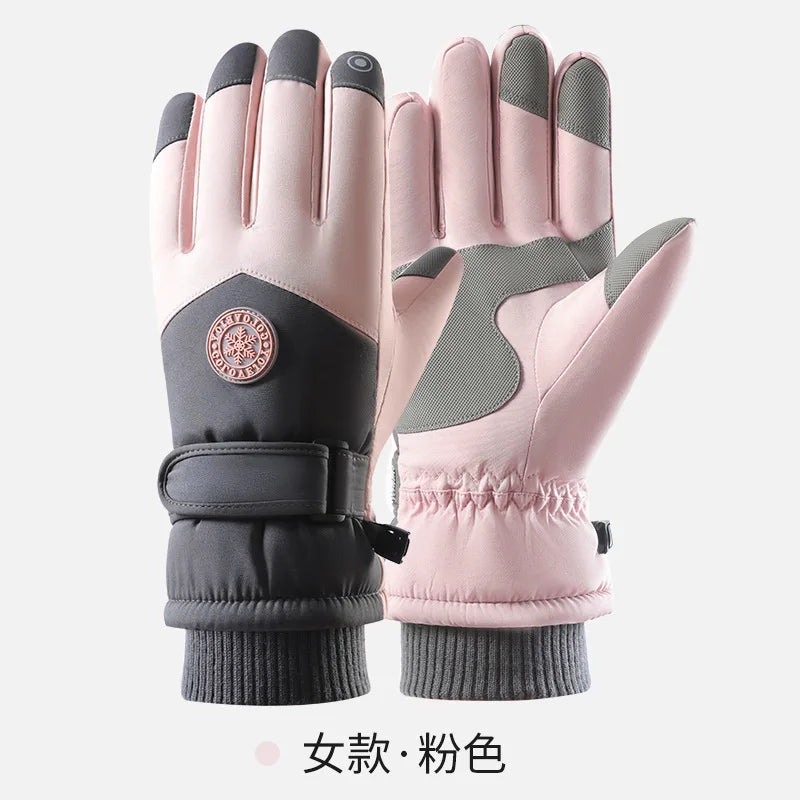Winter ski gloves for men and women waterproof windproof warmth thickened anti-slip touch screen riding driving gloves