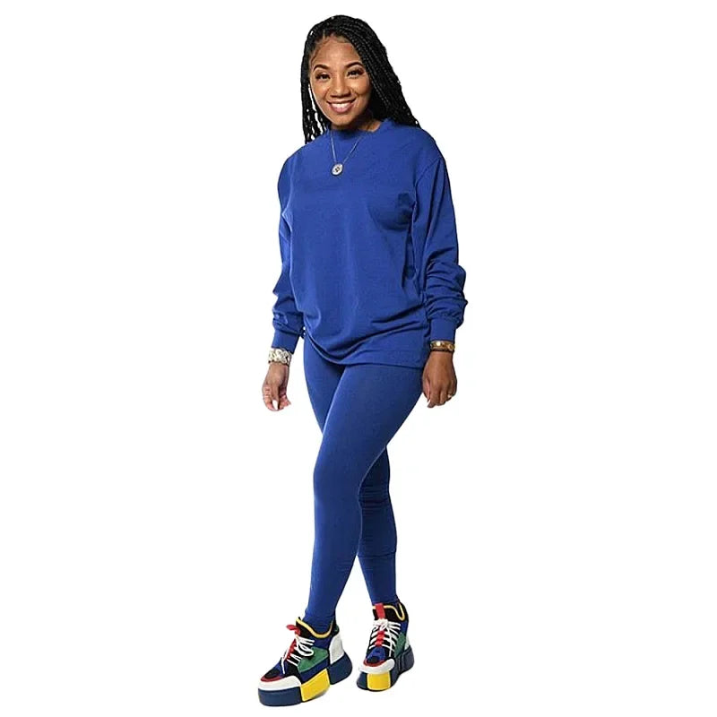 two piece set women 2 piece set stacked leggings clothes for women outfits stacked pants tracksuit female fall clothes