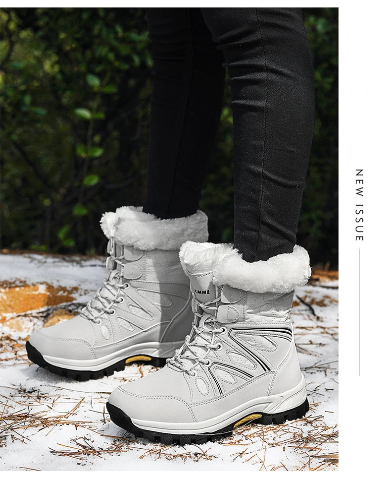 Winter Snow Boots Women High-top Outdoor Casual Keep Warm Soft Plush Ankle Boots Women Anti-slip Wear-resistant Women Shoes
