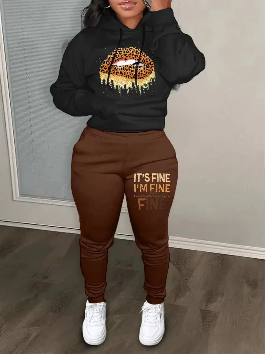 2025 Autumn/Winter New Sporty Outfit - Sporty casual wear with retro fashionable printed materials environmentally friendly