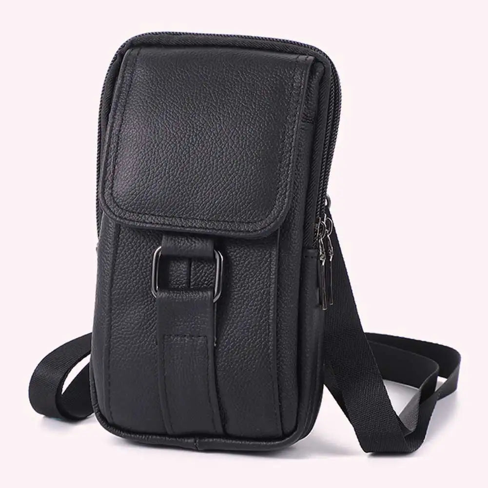 Portable Crossbody Bags Cowhide Leather Men Messenger Bags Fashion Simple Multi-pockets Casual for Outdoor Sport