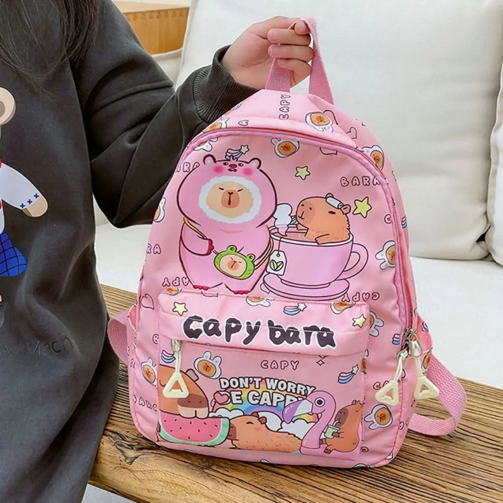Cute Large Capacity Capybara Backpack Cartoon Breathable Student Schoolbag Nylon Ultra-light Book Bag Back to school Women Girl