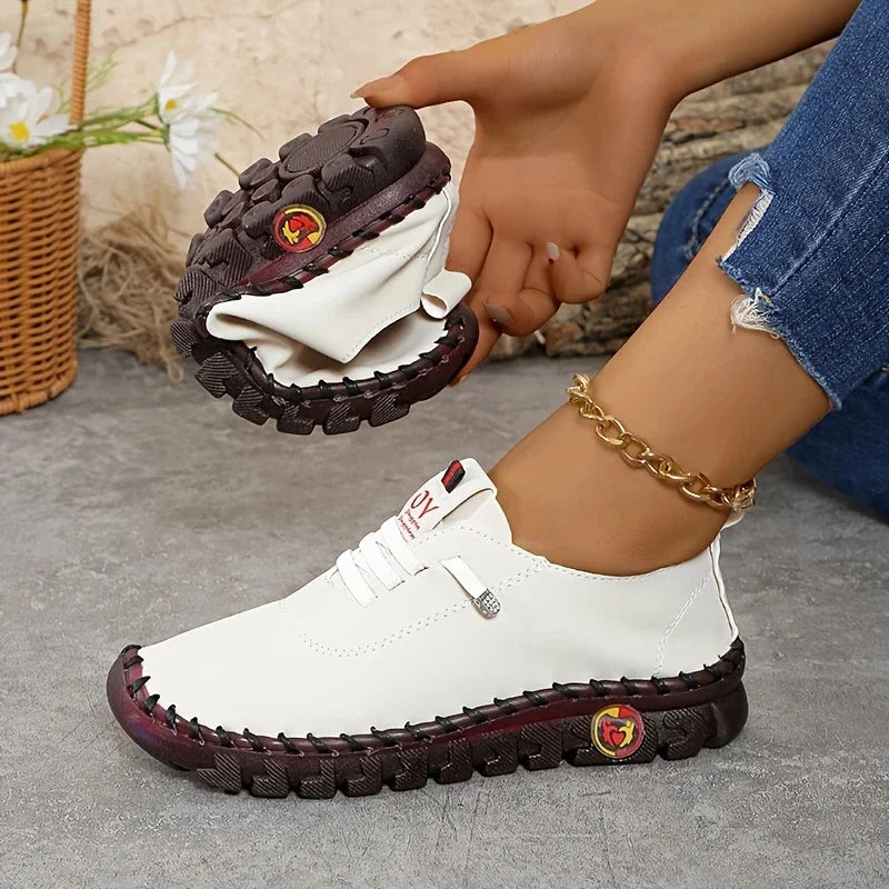 Women Sneakers Spring Summer 2025 New Soft-soled Roman Sneakers Breathable Retro Stitching Muffin Bottom Plus Size Women Shoes