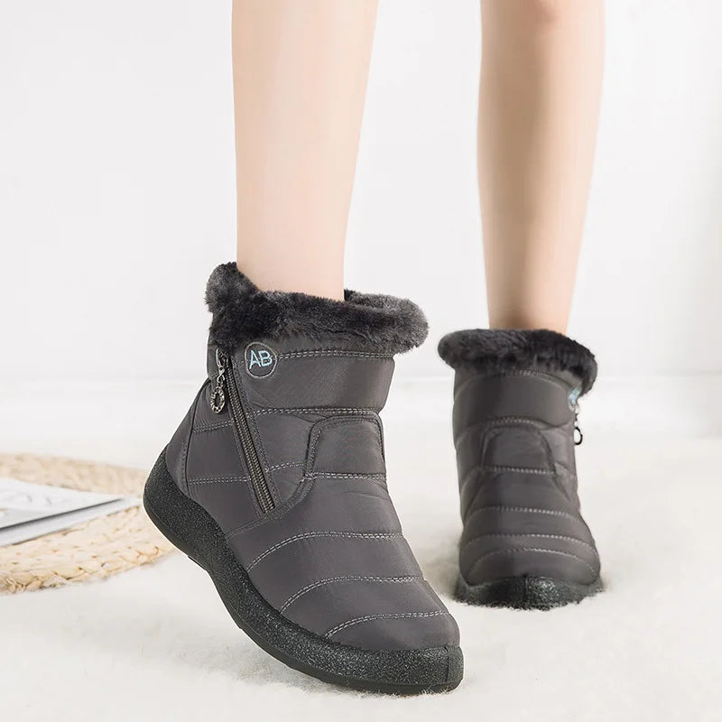 Winter Women Boots Thick Bottom Ankle Boots Women Waterproof Boots Fashion Women Shoes Solid Color Ladies Shoes Female Sneakers