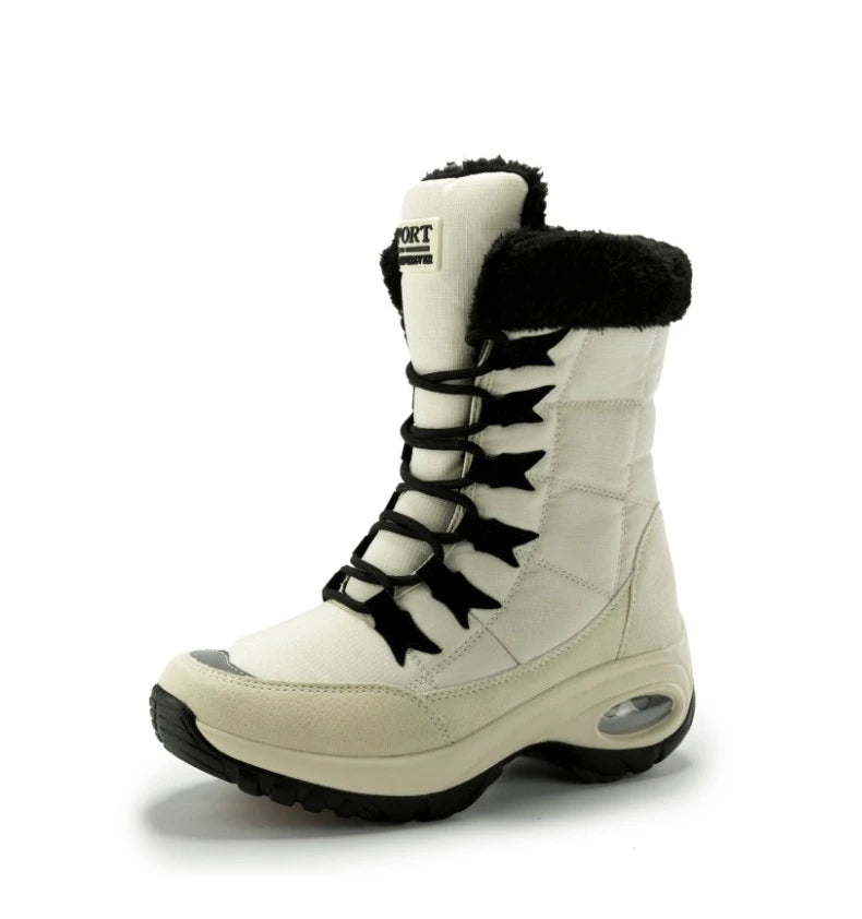 Winter Snow Boots Women Warm Comfortable Plush Lace-up Anti-slip High-top Women Boots Thick-soled Durable Soft Ankle Boots Women