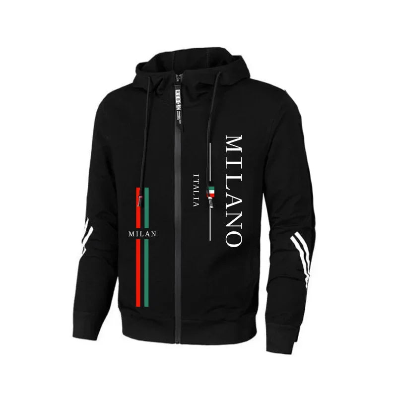Fall Winter Daily Casual Sporty Jogger Set Fitness Jacket Outfit 2025 New Arrival Men's Tracksuit Zip-up Hoodie Black Sweatpants