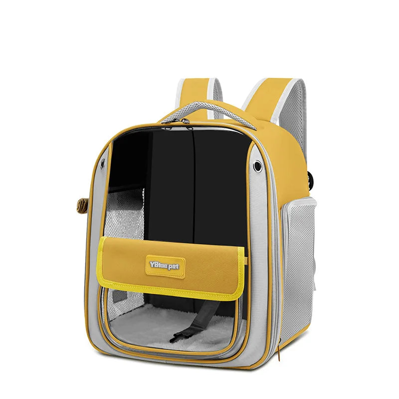 Cat backpack  outing schoolbag  double-shoulder pet bag  cat for travel  dog and cat supplies  transparent large-capacity portab