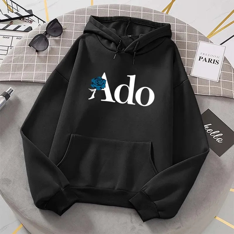 Ado Graphic Printed Hoodies Sweatshirts Autumn Winter Women Men Casual Fashion O-Neck Long Sleeve Tops Clothing Fleece Pullover