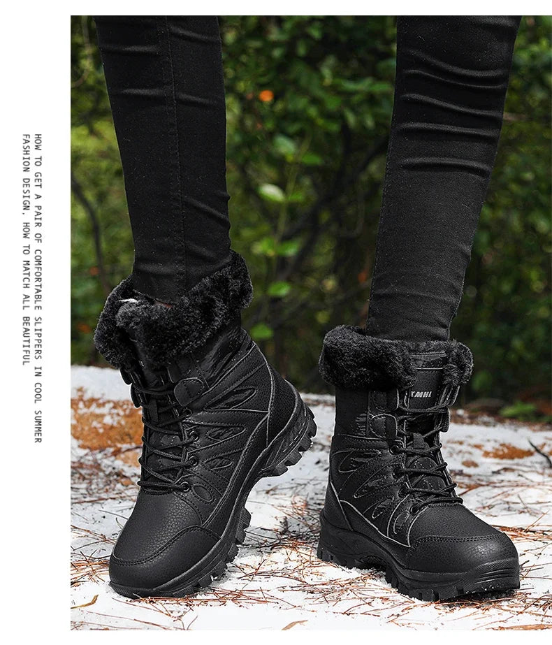 Winter Snow Boots Women High-top Outdoor Casual Keep Warm Soft Plush Ankle Boots Women Anti-slip Wear-resistant Women Shoes