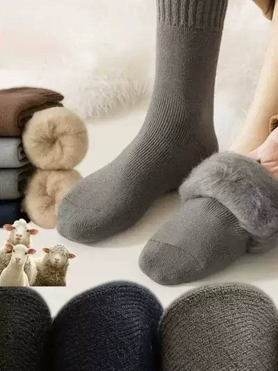 Winter Thermal Socks for Men Thickened Fleece Lined Long Socks Cashmere Feel Heat Retention Cold Weather Warm Sock Outdoor Sking