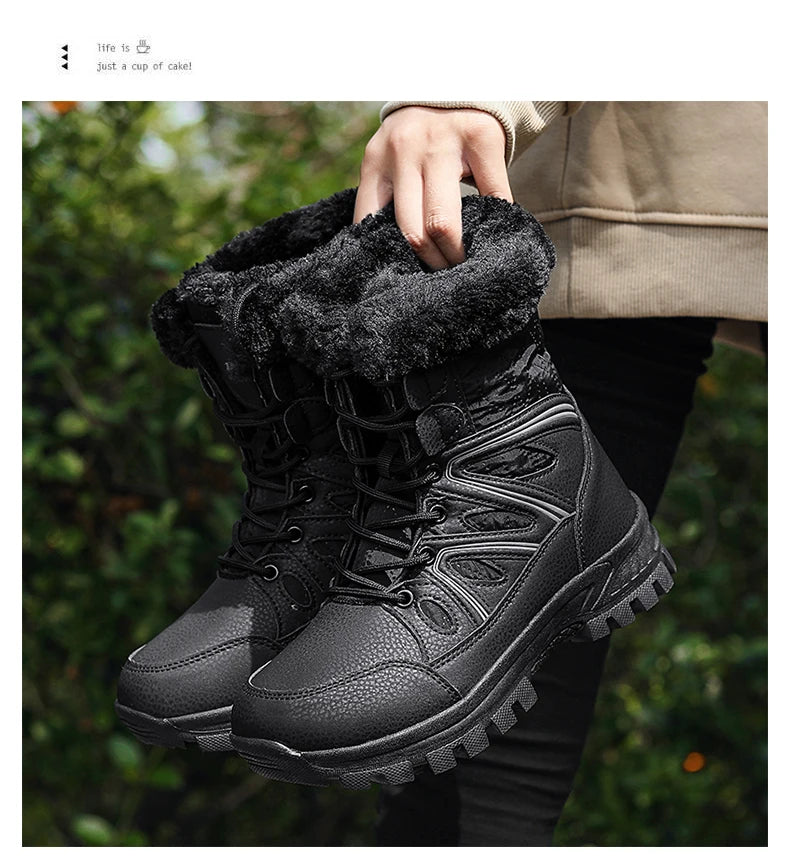 Winter Snow Boots Women High-top Outdoor Casual Keep Warm Soft Plush Ankle Boots Women Anti-slip Wear-resistant Women Shoes