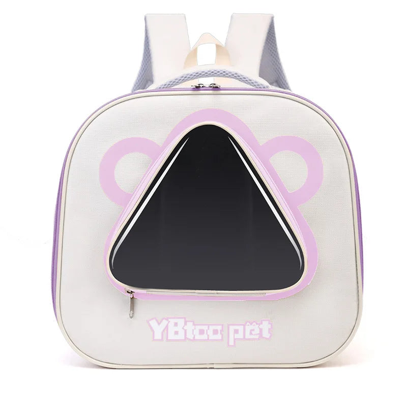 Cat backpack  outing schoolbag  double-shoulder pet bag  cat for travel  dog and cat supplies  transparent large-capacity portab