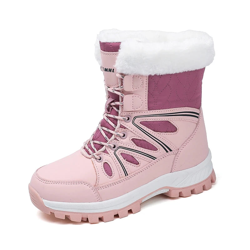 Winter Snow Boots Women High-top Outdoor Casual Keep Warm Soft Plush Ankle Boots Women Anti-slip Wear-resistant Women Shoes