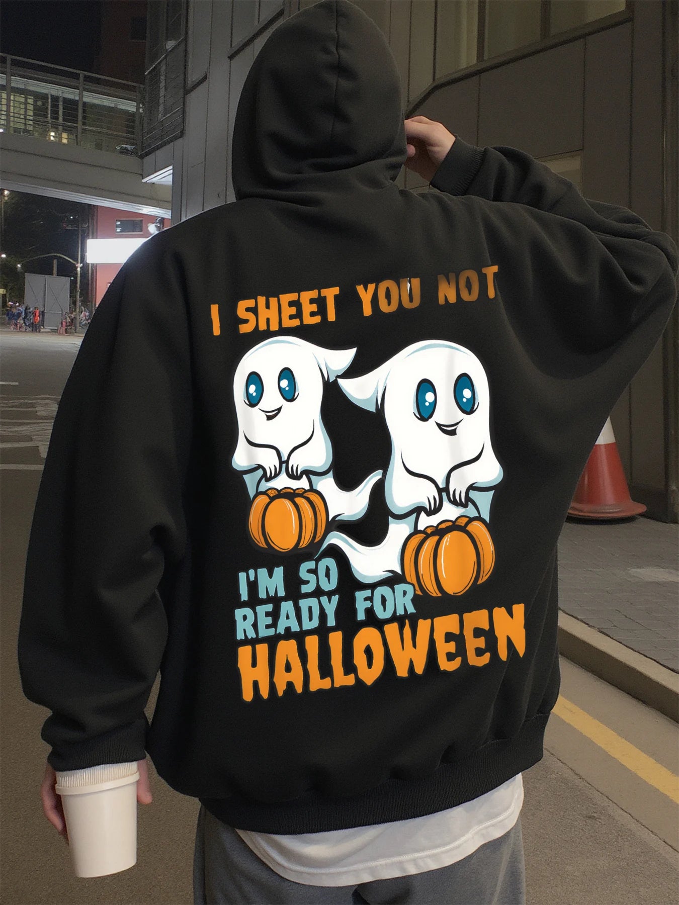 Hoodie for Men, Streetwear, Halloween Ghost Design Graphic Hoodies for Suitable for Wearing in Spring, Autumn, and Winter Men,