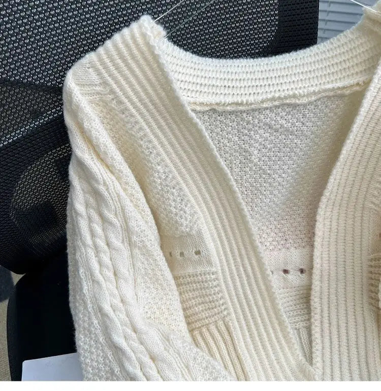 Sweater Jacket Women's Autumn and Winter New Style Western-style Outerwear with Knitted Cardigan Loose Short Long Sleeved Top
