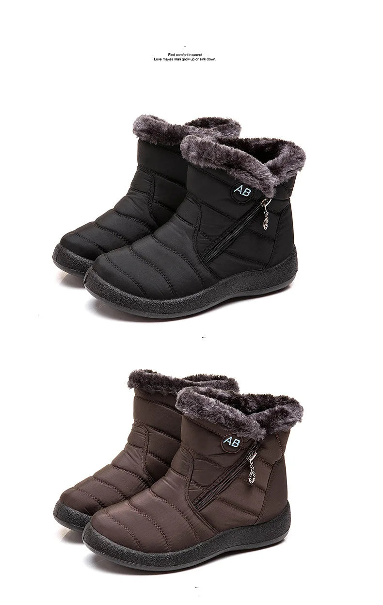 Winter Women Boots Thick Bottom Ankle Boots Women Waterproof Boots Fashion Women Shoes Solid Color Ladies Shoes Female Sneakers