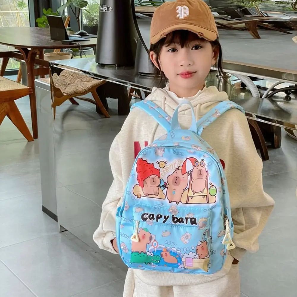 Cute Large Capacity Capybara Backpack Cartoon Breathable Student Schoolbag Nylon Ultra-light Book Bag Back to school Women Girl