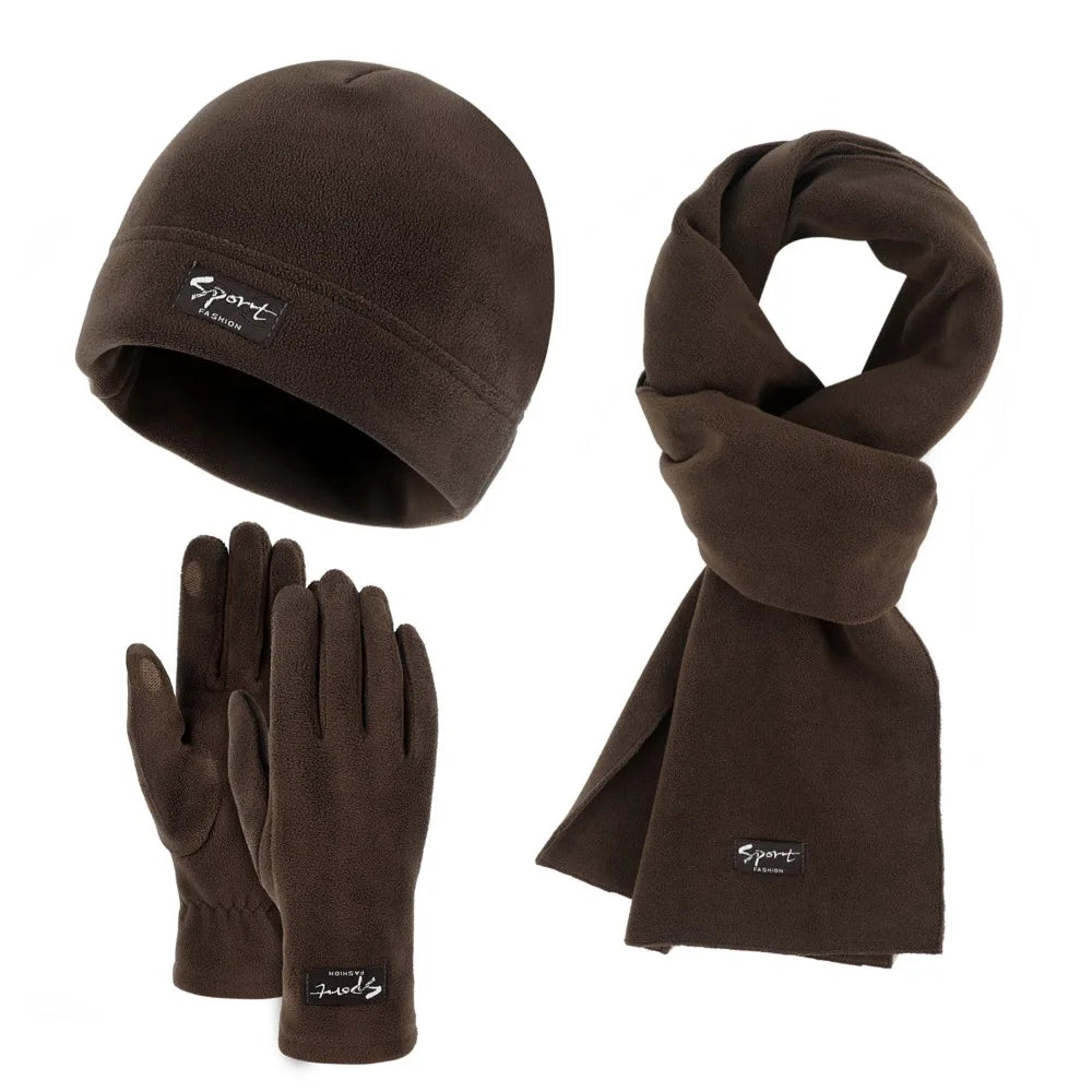 Neck Warmer Winter Beanie Hats Scarf Gloves Set Thicken Windproof Women Warm Knitted Hat Ear Protection Cold Proof