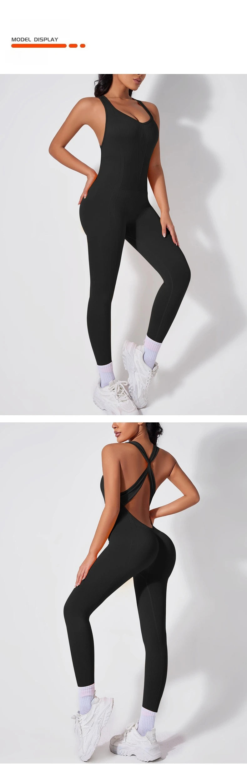 Crisscross Back Yoga Bodysuit Women V-Neck Butt Lifting Workout Jumpsuit Seamless Running Fashion Slim High Elastic Bodysuit