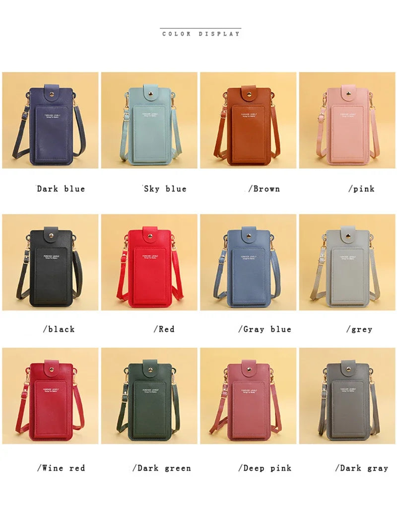 Women Bags Soft Leather Wallets Touch Screen Cell Phone Purse Crossbody Shoulder Strap Handbag for Female Cheap Women's Bags