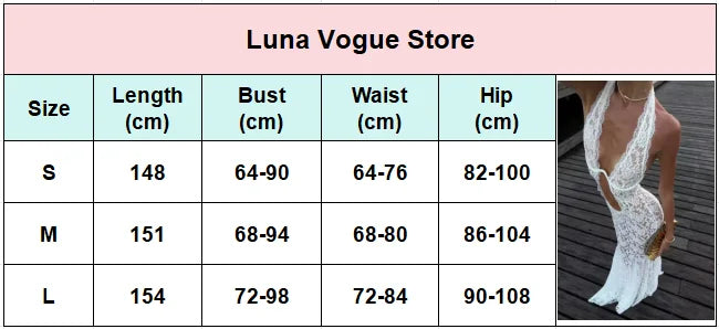 Sexy White Lace Hollow-out Halter Dress Women Chic Sleeveless Off-shoulder Backless Maxi Dresses 2026 Lady Vacation Beach Gowns
