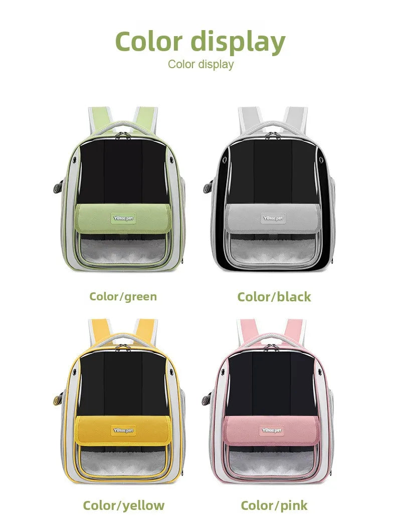 Cat backpack  outing schoolbag  double-shoulder pet bag  cat for travel  dog and cat supplies  transparent large-capacity portab
