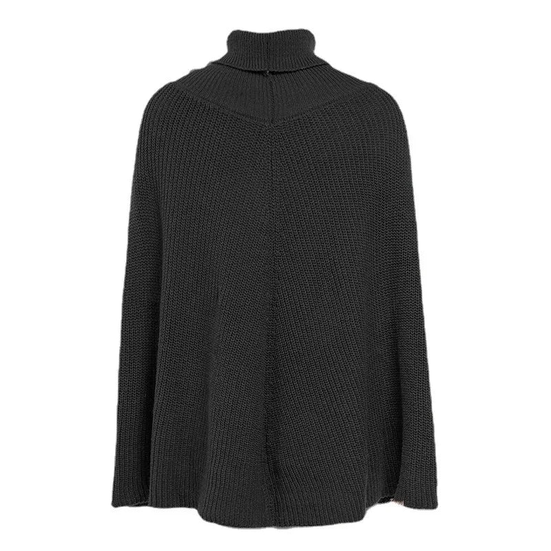 Sweater Women's 2025 Autumn New Cloak Poncho-style European and American Fashion Knitted Shawl