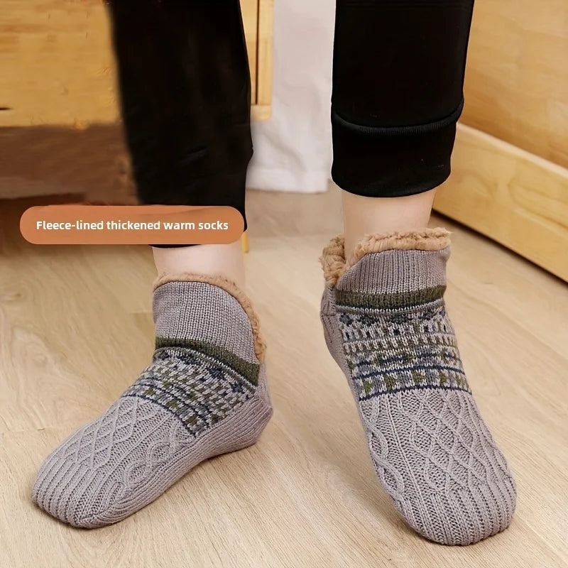Winter Snow Socks Men Thicken Warm Home Bedroom Socks Slippers Man Non-Slip Foot Warmer Carpet knitted Socks Calcetines Hombre