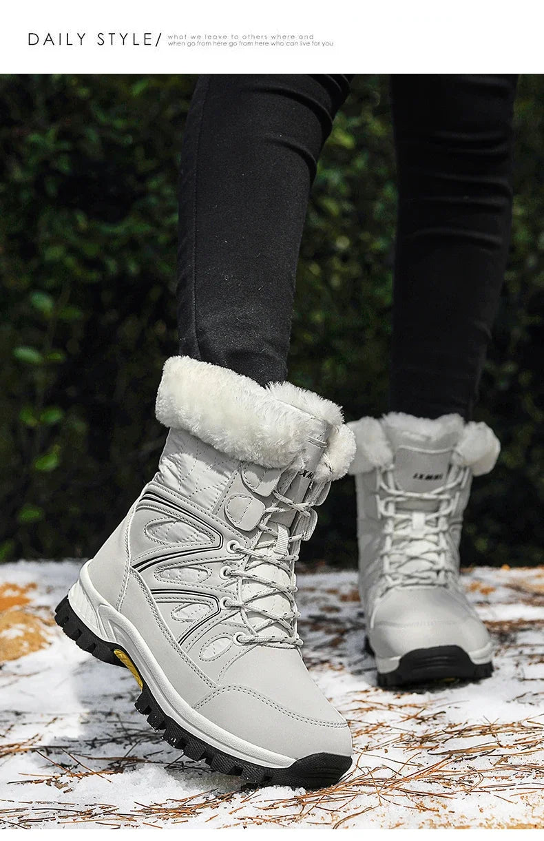 Winter Snow Boots Women High-top Outdoor Casual Keep Warm Soft Plush Ankle Boots Women Anti-slip Wear-resistant Women Shoes
