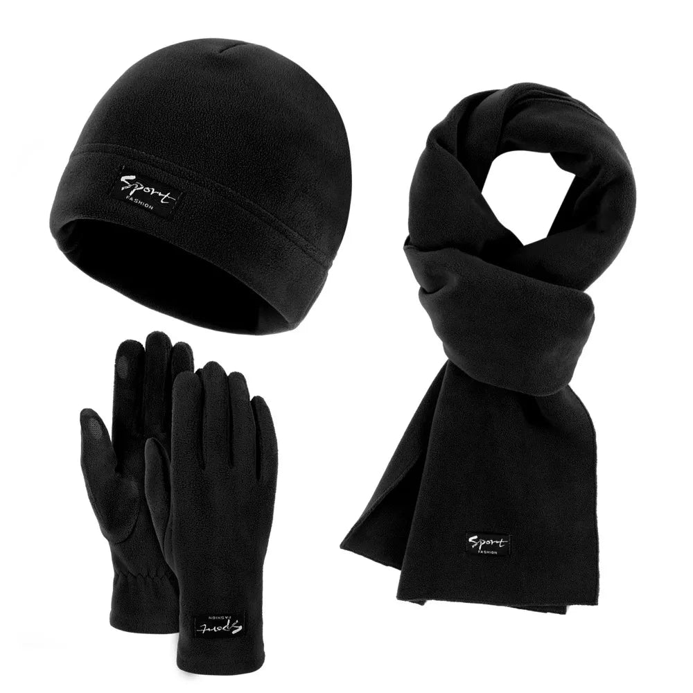 Neck Warmer Winter Beanie Hats Scarf Gloves Set Thicken Windproof Women Warm Knitted Hat Ear Protection Cold Proof