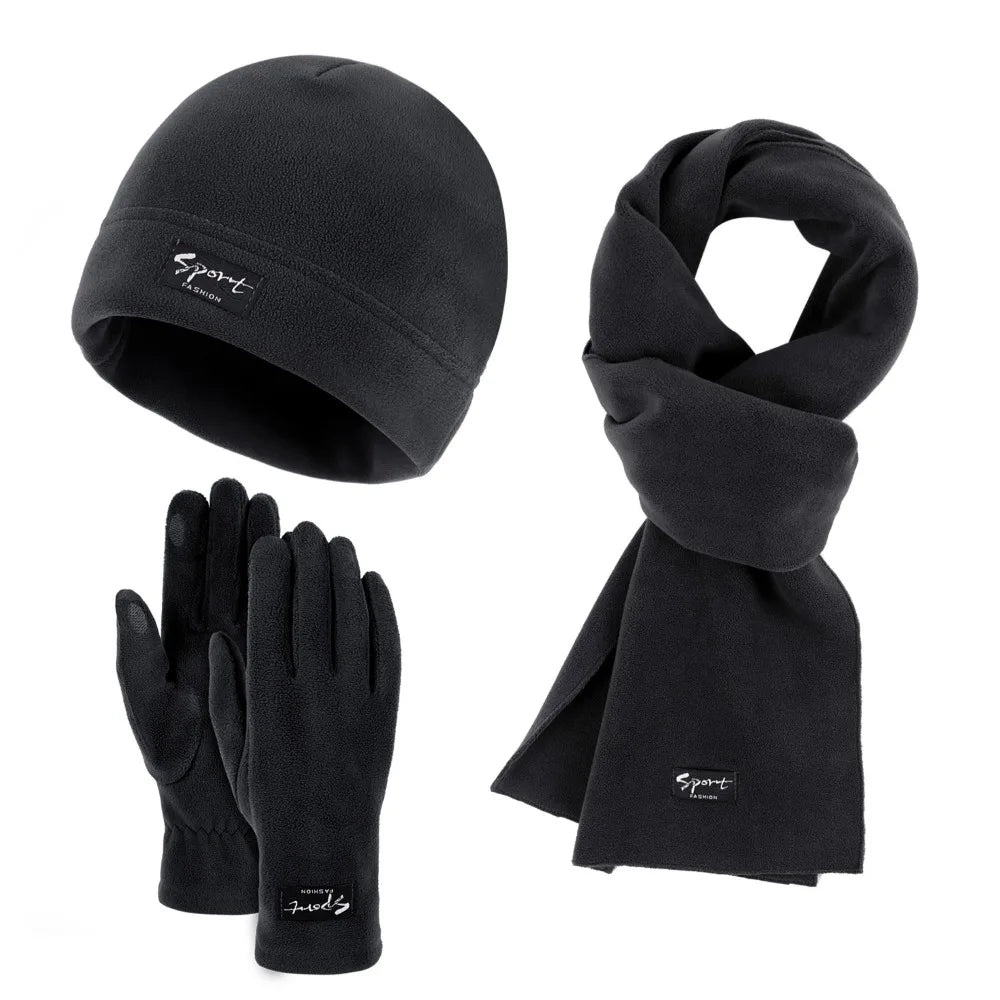 Neck Warmer Winter Beanie Hats Scarf Gloves Set Thicken Windproof Women Warm Knitted Hat Ear Protection Cold Proof