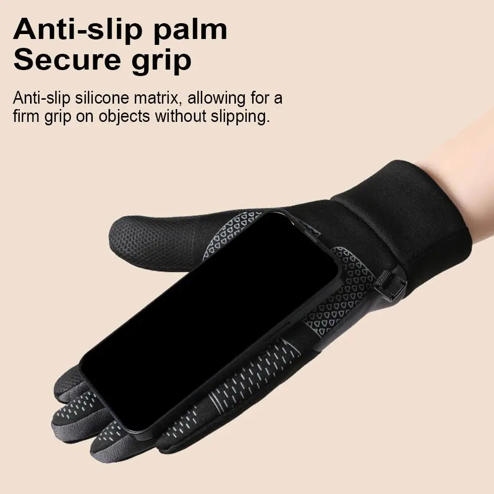 Winter Warm  Cycling Gloves Windproof Sports Running Motorcycle Anti-Slip Warm Outdoor Sports Touch Screen Full Fingers Gloves