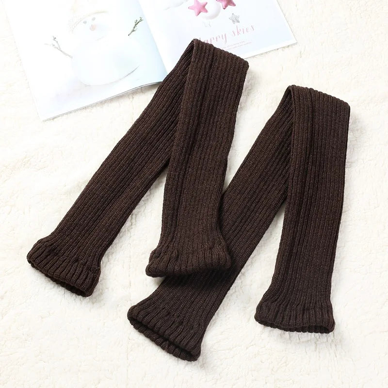 Winter Long Warm Leg Warmers Knitting Knee High Socks Girl Boot Topper Sock Skinny Stockings Knitted Crochet Long Socks