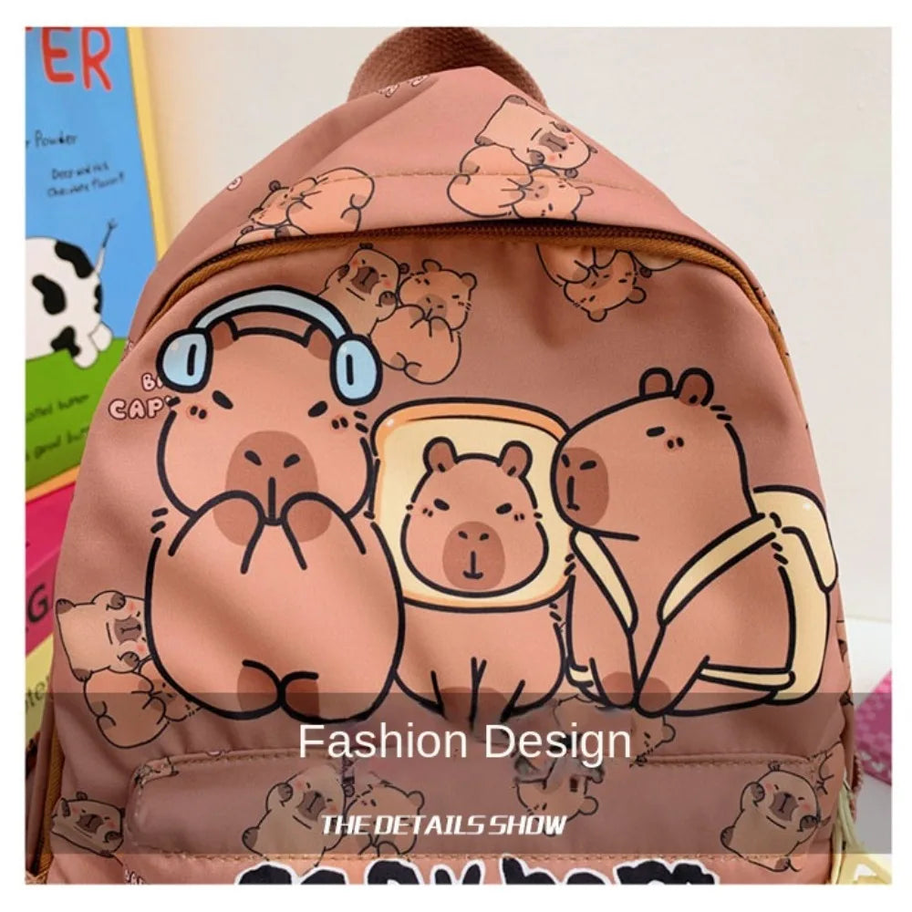 Cute Large Capacity Capybara Backpack Cartoon Breathable Student Schoolbag Nylon Ultra-light Book Bag Back to school Women Girl
