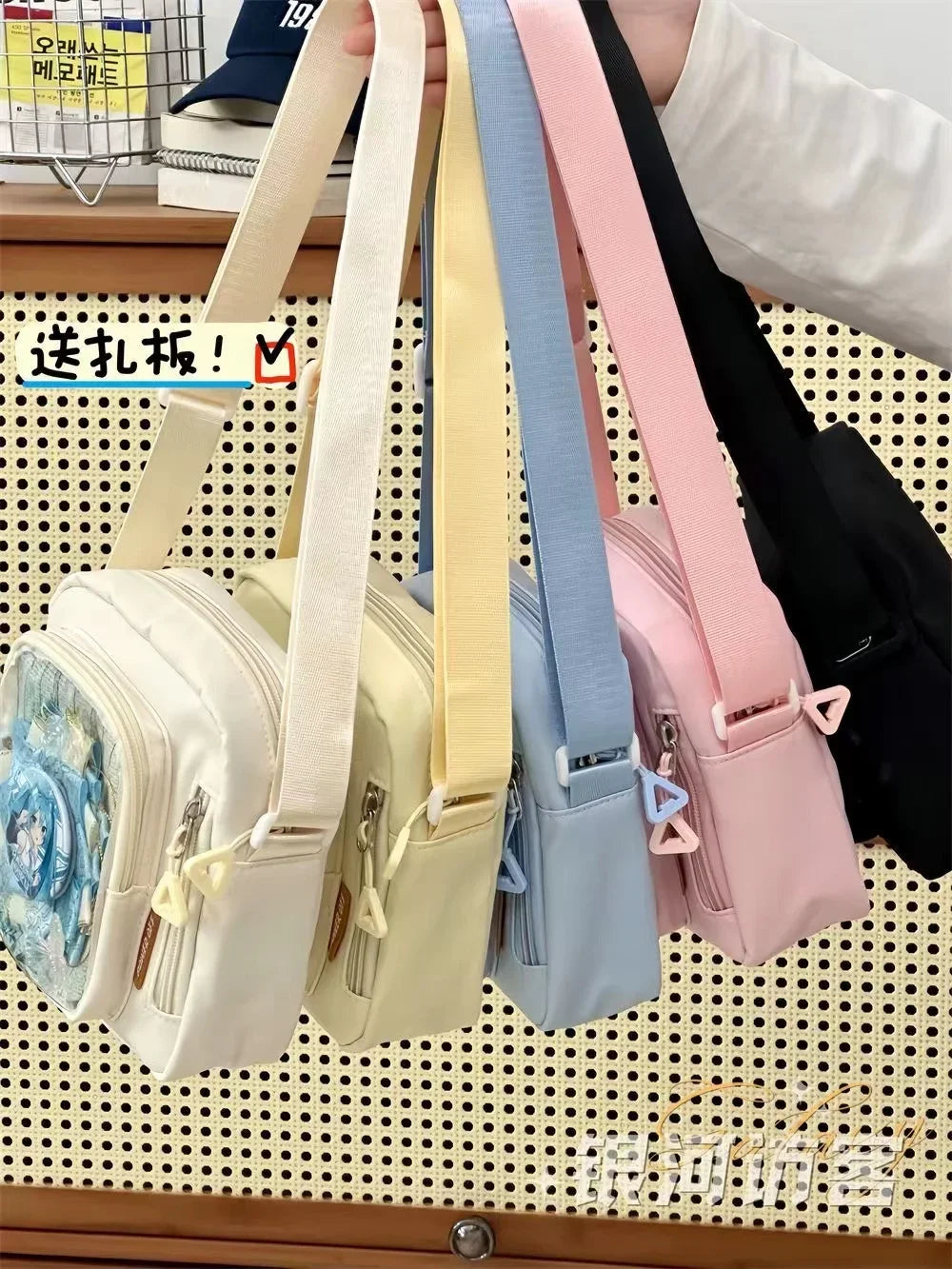 Y2K Mini Itabag Women Korean Casual Crossbody Bags Transparent Pocket Small Shoulder Bag Purses and Phone Ita Bag DIY Bag