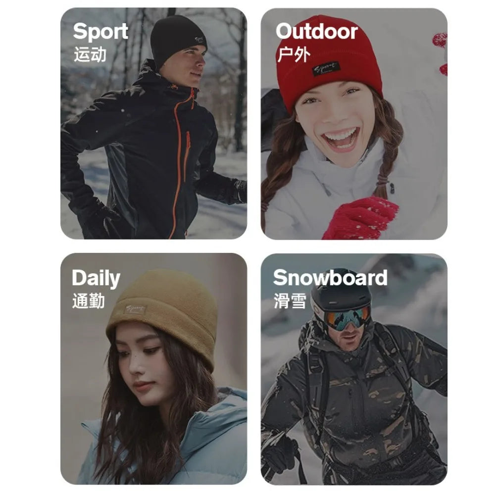 Neck Warmer Winter Beanie Hats Scarf Gloves Set Thicken Windproof Women Warm Knitted Hat Ear Protection Cold Proof